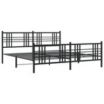 vidaXL Cadre de lit métal avec tête de lit/pied de lit noir 183x213 cm
