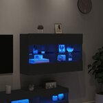 vidaXL Meuble TV mural avec lumières LED noir 98 5x30x60 5 cm