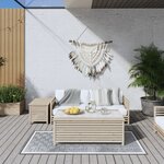 vidaXL Tapis d'extérieur gris et blanc 80x150 cm design réversible