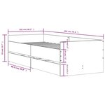 vidaXL Cadre de lit avec tiroirs sonoma gris 100x200 cm