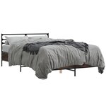 vidaXL Cadre de lit chêne marron 120x200 cm bois d'ingénierie et métal