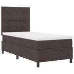 vidaXL Lit Box Spring avec Matelas Marron 90x200 cm Tissu