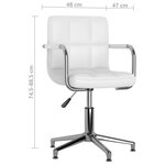 vidaXL Chaise de bureau pivotante Blanc Similicuir