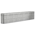 vidaXL Lit surélevé de jardin Acier enduit de poudre Argenté