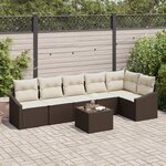 vidaXL Ensemble de Canapé de Jardin 6 Pièces avec Coussins Gris Poly Rotin