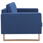 vidaXL Canapé à 3 places Tissu Bleu