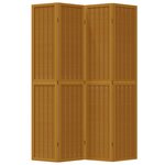 vidaXL Cloison de séparation 4 panneaux marron bois paulownia massif