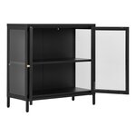 Armoire 2 portes vitrées acier noir 80 x 35 x 80 cm