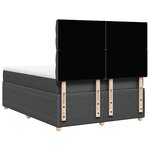 vidaXL Sommier à lattes de lit avec matelas Gris foncé 140x190cm Tissu