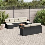 vidaXL Salon de jardin 11 Pièces avec coussins noir résine tressée
