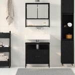 vidaXL ensemble de meubles de salle de bain 2 pièces en bois d'ingénierie chêne noir