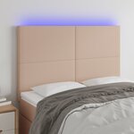 vidaXL Tête de lit à LED Cappuccino 144x5x118/128 cm Similicuir
