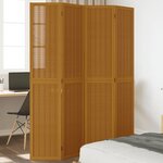 vidaXL Cloison de séparation 4 panneaux marron bois paulownia massif
