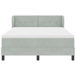 Lit Box Spring avec Matelas Gris clair 160x200 cm Velours