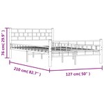 vidaXL Cadre de lit sans matelas noir acier 120x200 cm