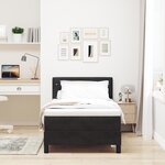Lit à ressort vidaXL avec matelas et LED Noir 100x200 cm Velours