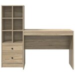 vidaXL Bureau avec rangement en chêne de Sonoma en bois d'ingénierie