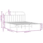 vidaXL Cadre de lit métal sans matelas et tête de lit blanc 140x190 cm