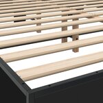 vidaXL Cadre de lit noir 150x200 cm bois d'ingénierie et métal