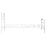 vidaXL Cadre de lit métal sans matelas et pied de lit blanc 100x190 cm