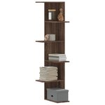 vidaXL Étagère d'angle murale chêne marron bois d'ingénierie