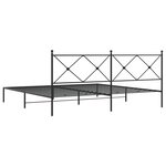 vidaXL Cadre de lit métal sans matelas avec tête de lit noir 193x203cm