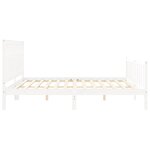 vidaXL Cadre de lit avec tête de lit blanc 200x200 cm bois massif