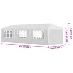 vidaXL Tente de réception 3x9 m Blanc