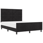 Structure de lit en velours noir 160x200 cm