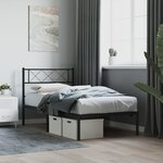 vidaXL Cadre de lit métal sans matelas avec tête de lit noir 80x200 cm