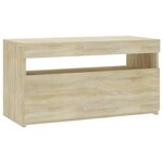 vidaXL Meuble TV avec lumières LED Chêne sonoma 75x35x40 cm