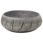 vidaXL Vasque à poser noir et gris ovale 59x40x15 cm céramique