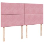 vidaXL Sommier à lattes de lit avec matelas Rose 180x200 cm Velours