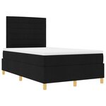 vidaXL Lit à ressorts avec matelas noir petit lit double en tissu