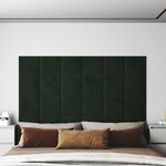 vidaXL Panneaux muraux 12 Pièces Vert foncé 30x30 cm Velours 1 08 m²
