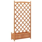 vidaXL Jardinière avec treillis marron bois massif de sapin