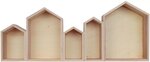 3 étagère en bois 5 maisons 50 x 8 x 20 cm