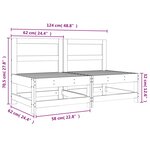 vidaXL Canapés centraux de jardin 2 Pièces gris bois de pin massif