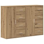 vidaXL Buffets 2 Pièces Chêne Artisan 60x31x84 cm Bois d'ingénierie