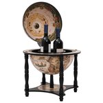 vidaXL Support à vin bar forme globe Noir Bois d'eucalyptus massif