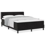 Lit avec sommier et matelas vidaXL Noir 160x200 cm Velours