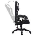 vidaXL Fauteuil de jeux vidéo avec LED RVB Blanc et noir Similicuir