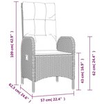 vidaXL Ensemble à manger de jardin 9 Pièces coussins gris résine tressée