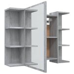 vidaXL Armoire à miroir de salle de bain Sonoma gris 80x20 5x64cm Bois
