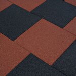 vidaXL Carreaux de protection antichoc 24pc Caoutchouc 50x50x3cm Rouge