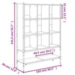 vidaXL Bibliothèque noir 102x30x141 5 cm bois d'ingénierie