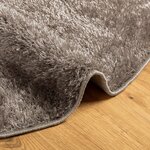 vidaXL Tapis ISTAN à poils longs aspect brillant gris Ø 80 cm