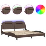 vidaXL Cadre de lit avec LED sans matelas marron 180x200 cm