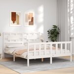 vidaXL Cadre de lit sans matelas blanc 160x200 cm bois de pin massif