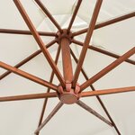 vidaXL Parasol suspendu avec poteau en bois 350 cm blanc